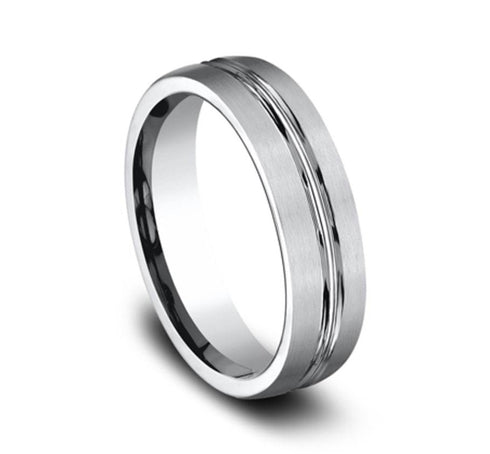 Benchmark Men's Wedding Bands 10 6mm Cobalt Chrome Satin Finish Men's Wedding Band